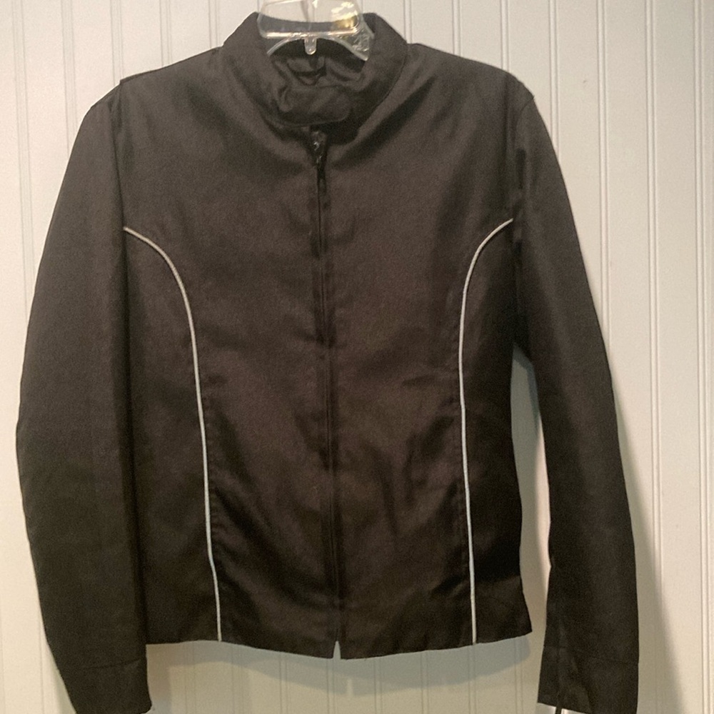 Jim Leather Motorcycle Cycle Jacket with Zip Out Quilted Lining Size Small
